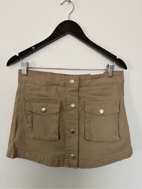 NWT Flying Angel Button-Front Cargo Utility Mini Skort in Khaki - 11/30